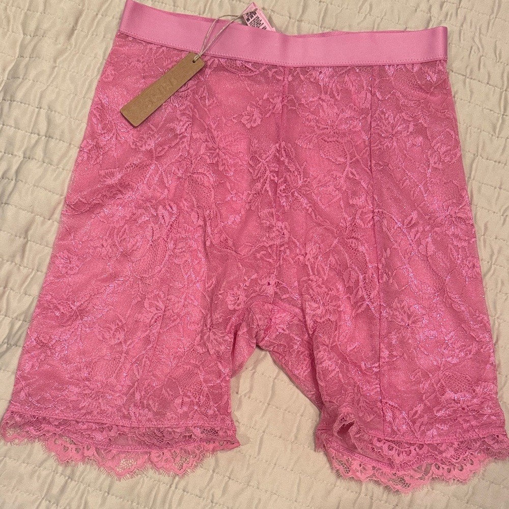 Pink Skims Lace Shorts